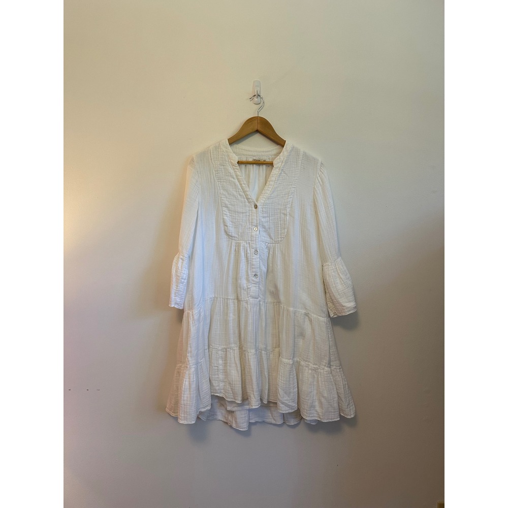 Faherty‎ Dream Cotton Gauze Kasey Dress in White | Size XS